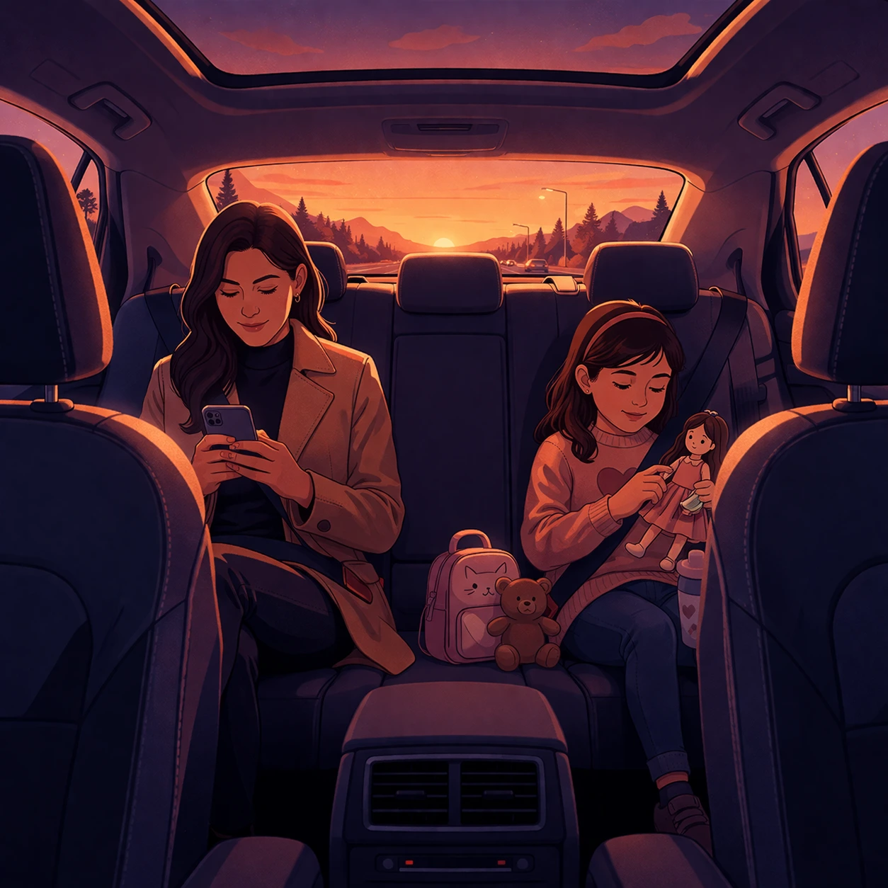 Passenger in luxury car